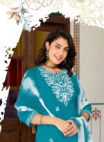 Intricate needlework and thread detail on Karachi Vol 9 collection