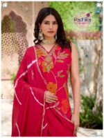 Glam Look Vol-2 Milano Silk Handwork Kurti Plazo Set With Dupatta