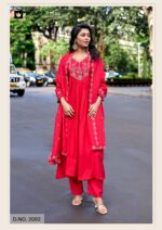 Elegant Roman silk bottom trousers in a tailored fit, part of the KADLEE Shehnaz Vol 4 designer collection.