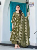 Radhika Life Style cotton embroidered kurti plazo set with mul dupatta