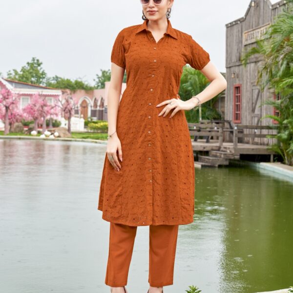 Charvi catalogue cotton kurti set with matching bottom
