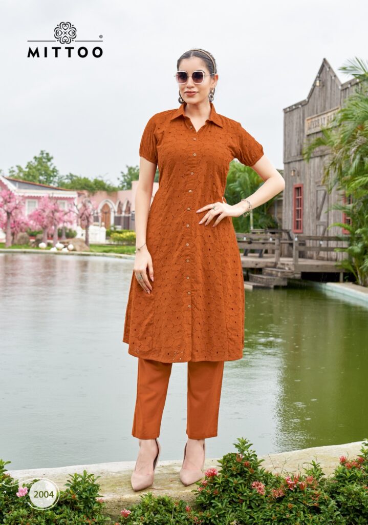 Charvi catalogue cotton kurti set with matching bottom