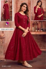 SaMaRa College Girl kurti premium rayon shiffli work full set