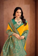 Zarkaashi Sharini Vol 4 traditional Banarasi saree with zari weaving butti all over and royal border
