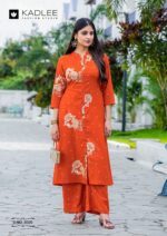 Designer rayon print two-piece ethnic suit from the Karnee catalogue by KADLEE.