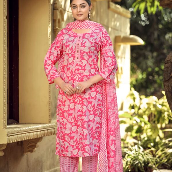 Tips & Tops cotton print 3 piece suit set vol 11 design 1