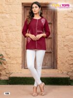 VIANA designer short kurti by Tips & Tops, showcasing the 32-inch length and Western silhouette.