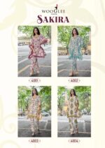 Wooglee Shakira Catalog Design 4 Cotton Flex Printed Co-ord Set with Thread and Handwork.