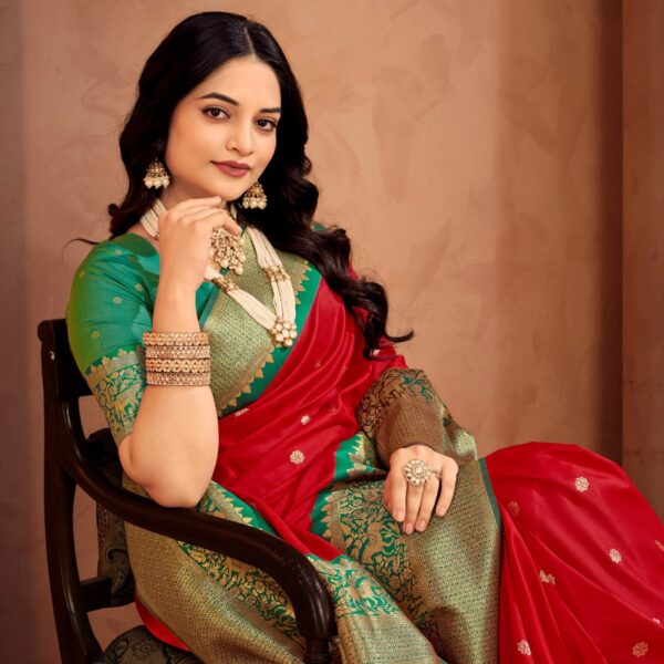 Zari weaving butti Banarasi saree Zarkaashi Sharini Vol 4 suitable for wedding and festive wear