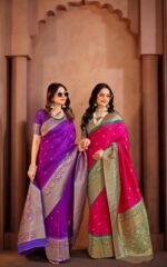 Zarkaashi Sharini Vol 4 premium Banarasi saree featuring heavy zari border and rich finish