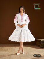 Latest Blue Hulls ANNA embroidered rayon kurti collection for daily and office wear