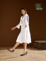 Blue Hulls ANNA rayon embroidered kurti length 42 inches available M to 3XL