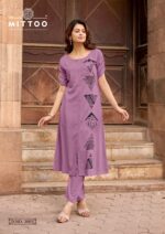 Modern printed rayon kurti set with embroidery work for women