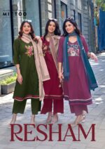 Designer Dhabu Cotton kurti pant dupatta set by MITTOO for ethnic wear collection