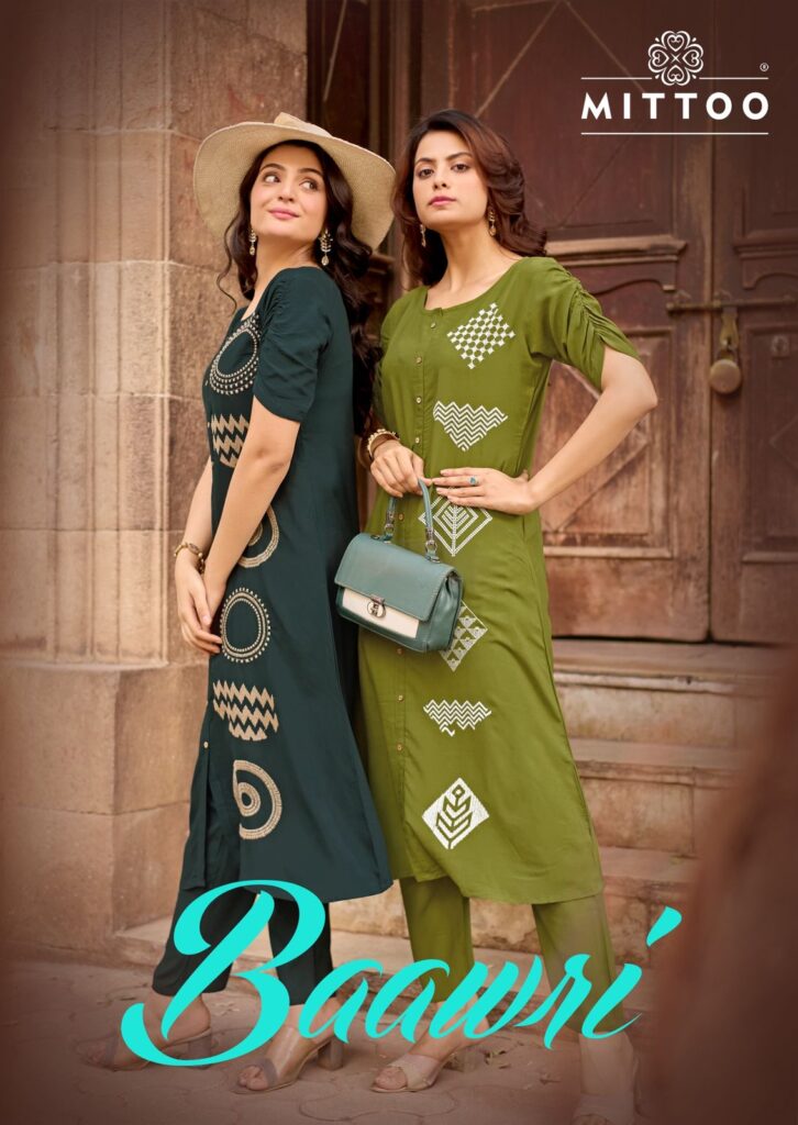 Premium heavy rayon kurti with elegant cotton thread embroidery work