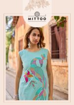 MITTOO Udaan kurti attached sleeve dhabu cotton fabric closeup