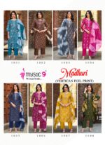 MYSTIC 9 Madhuri Vol 1 premium foil print straight cut kurti pant set