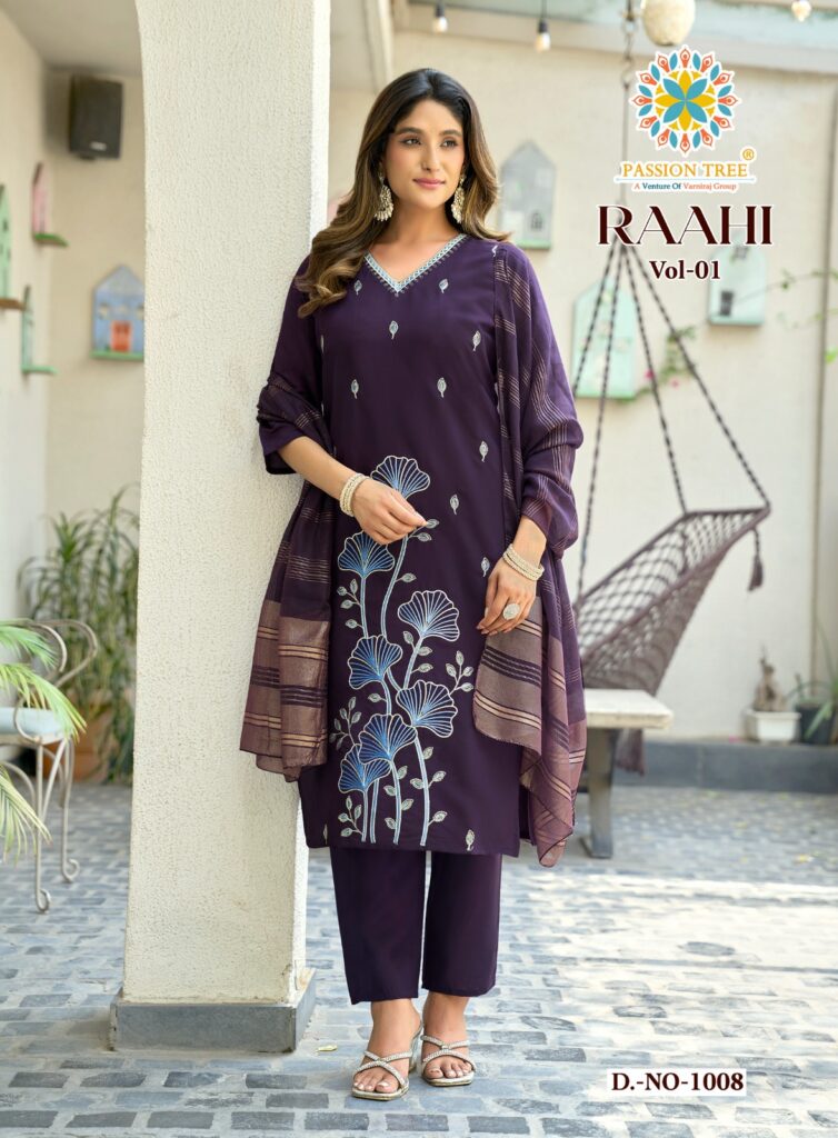 Passion Tree Raahi Vol-1 latest kurti pant dupatta wholesale collection