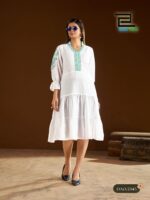 14KG rayon fabric kurti with embroidery work Blue Hulls ANNA collection