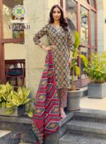 Straight fit ethnic wear cotton suit set with mal mal dupatta look