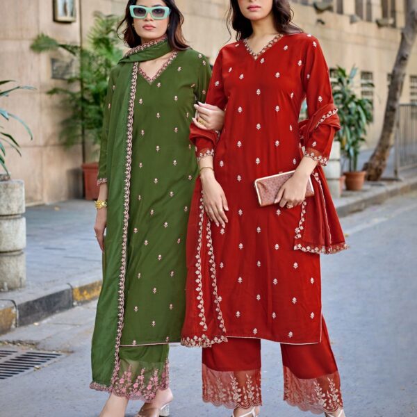 WOOGLEE Kalavati designer rayon kurti set with handwork detailing premium look