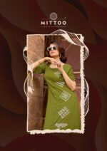 Women stylish rayon kurti bottom set from MITTOO Baawri catalog