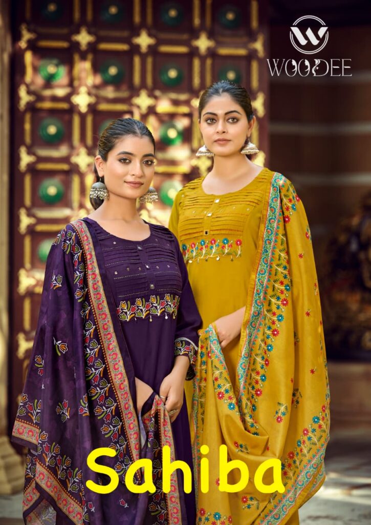woodee sahiba design 6 wholesale rayon suit set price 775