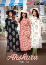 ZOORI Akshara Vol 33 designer rayon kurti with handwork embroidery