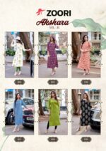 ZOORI Akshara Vol 33 Design 6 heavy rayon embroidered kurti front view