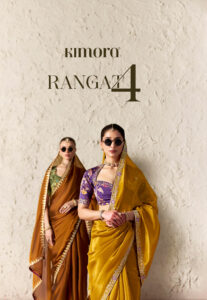 Full length view of Kimora fancy party wear saree collection