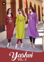 Stylish ladies rayon kurti with handwork design