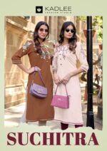 Premium KADLEE Suchitra rayon kurti featuring elegant embroidery and handwork details
