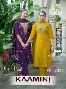 Trendy embroidered kurti set suitable for boutiques, wholesalers, and resellers.