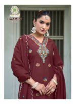 Premium embroidered straight kurti with matching pant and Roman Silk dupatta.