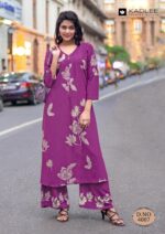 Women's trendy rayon print kurti set