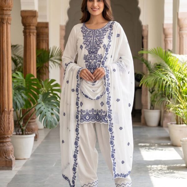 Afsana Rishika Farshi Premium Viscose Rayon Salwar Suit Set with Aari Embroidery & Dori Dabka Handwork