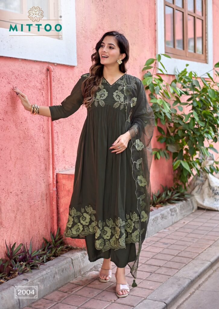 MITTOO Noorani Organza Dupatta Premium Ethnic Suit Collection