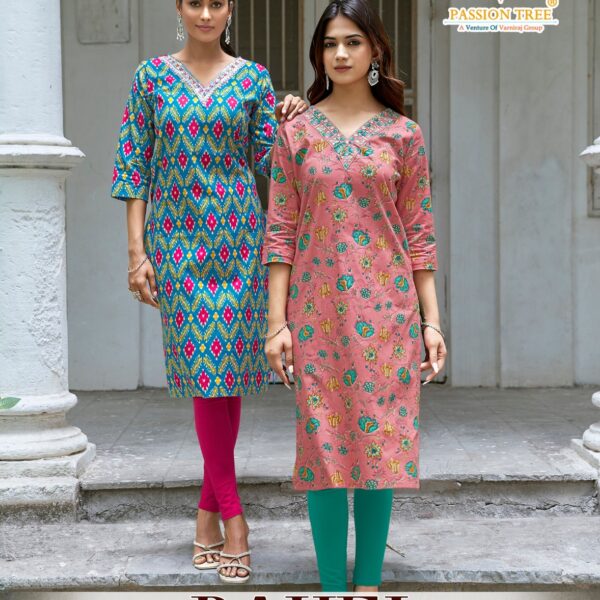 Passion Tree Pahel Vol 4 Heavy Cotton Printed Straight Kurti with Side Pocket