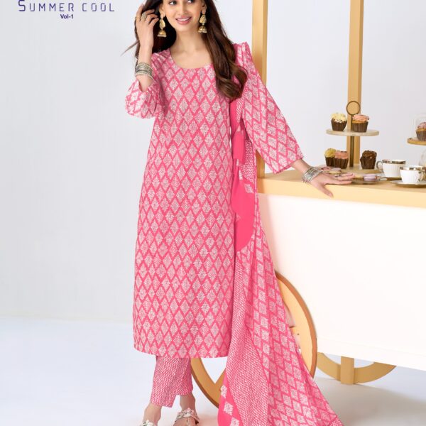 RADHIKA LIFE STYLE Summer Cool Vol 1 Pure Cotton Kurti Pant Set Wholesale Surat