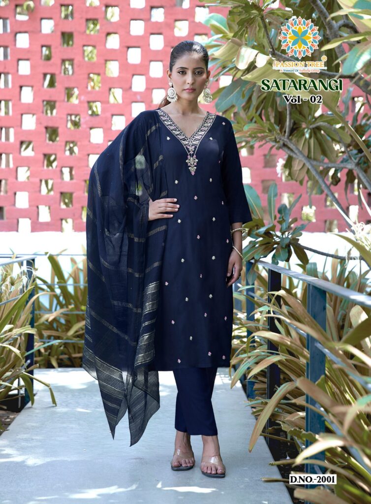 passion tree satarangi vol 2 embroidered kurti with pant.jpg