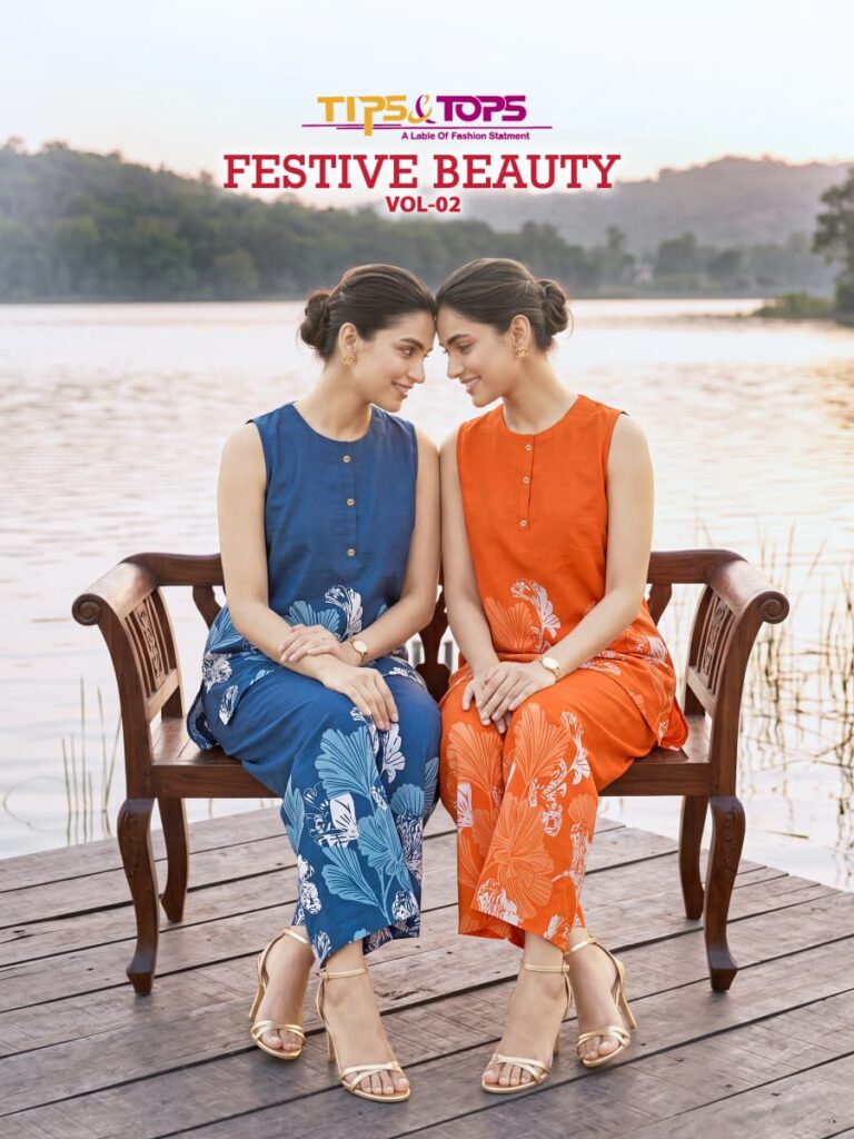 tips tops festive beauty vol 02 rayon print kurti palazzo set 1.webp