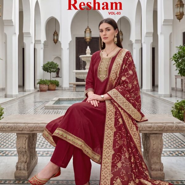 OSSM Resham Vol 03 Anarkali 3PC Festive Collection
