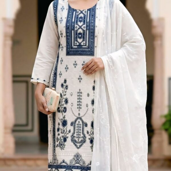 KUMB SOBER Premium Schiffli Work 3-Piece Festive Suit Collection