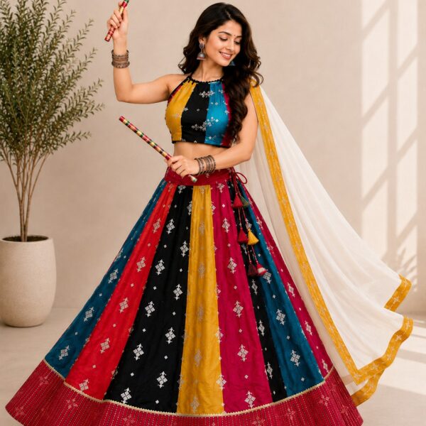 Raal Silk Navratri Collection 2026 Full Flair Stitched Lehenga