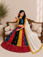 Raal Silk Lehenga with Thread and Sequins Embroidery Work