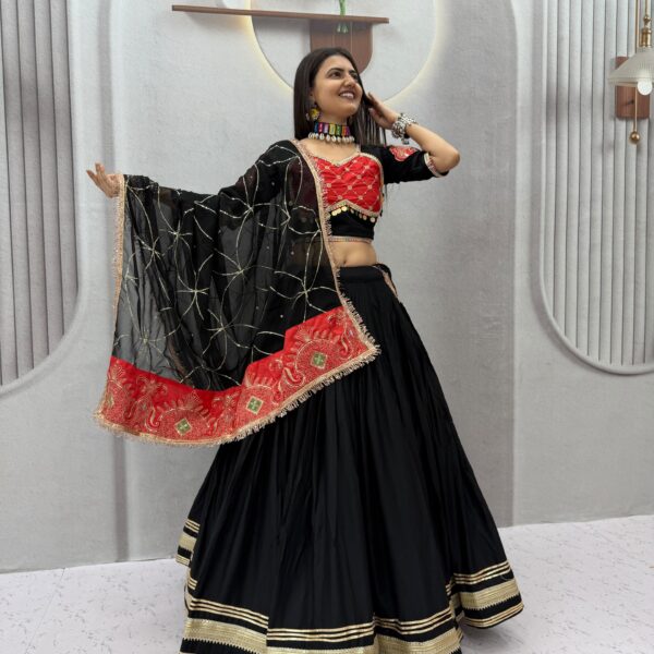 Raal Silk Navratri Special Lehenga Choli – 6 Meter Flair | Fully Stitched