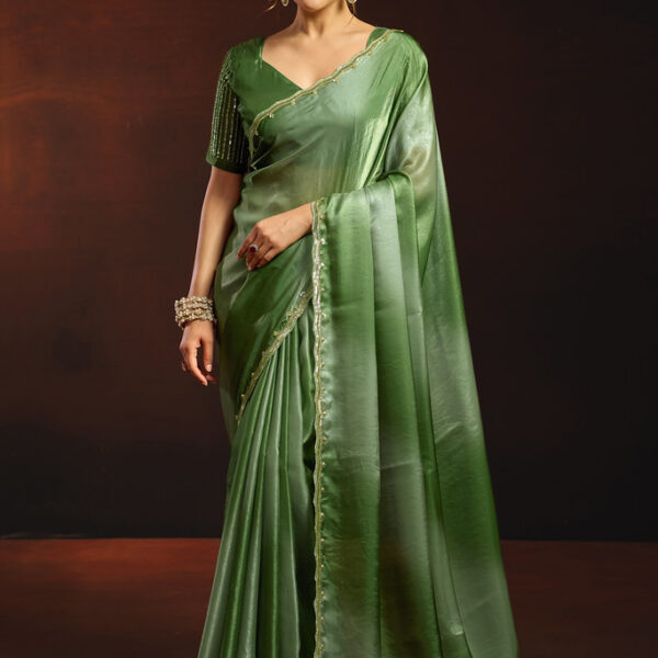 Gobuni Sudha magenta premium party wear saree with embellished border