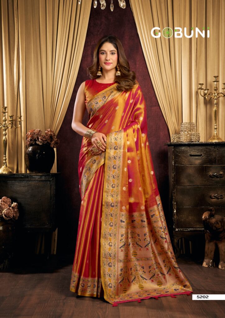 Gobuni Saira elegant tissue silk saree for party wear