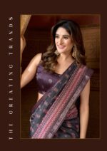 Shop GOBUNI Ajrak printed saree with blouse at The OM Dresses