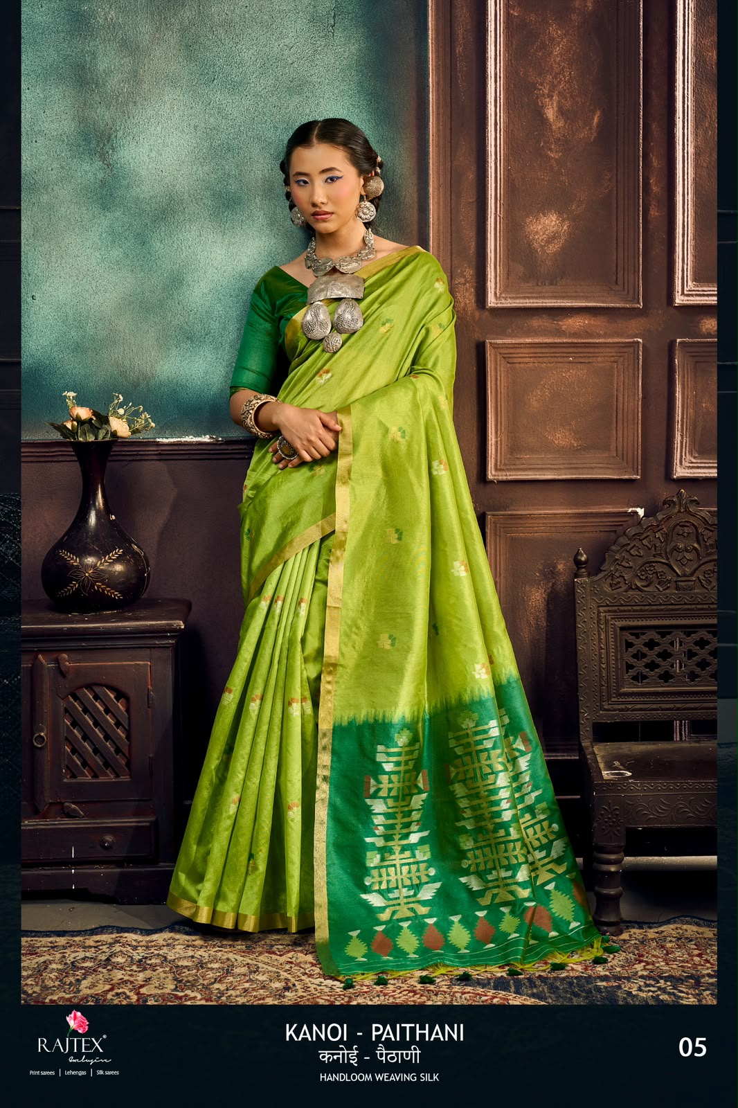 rajtex-paithani-saree-design-05.webp Turquoise Blue Kanoi Paithani Handloom Weaving Saree